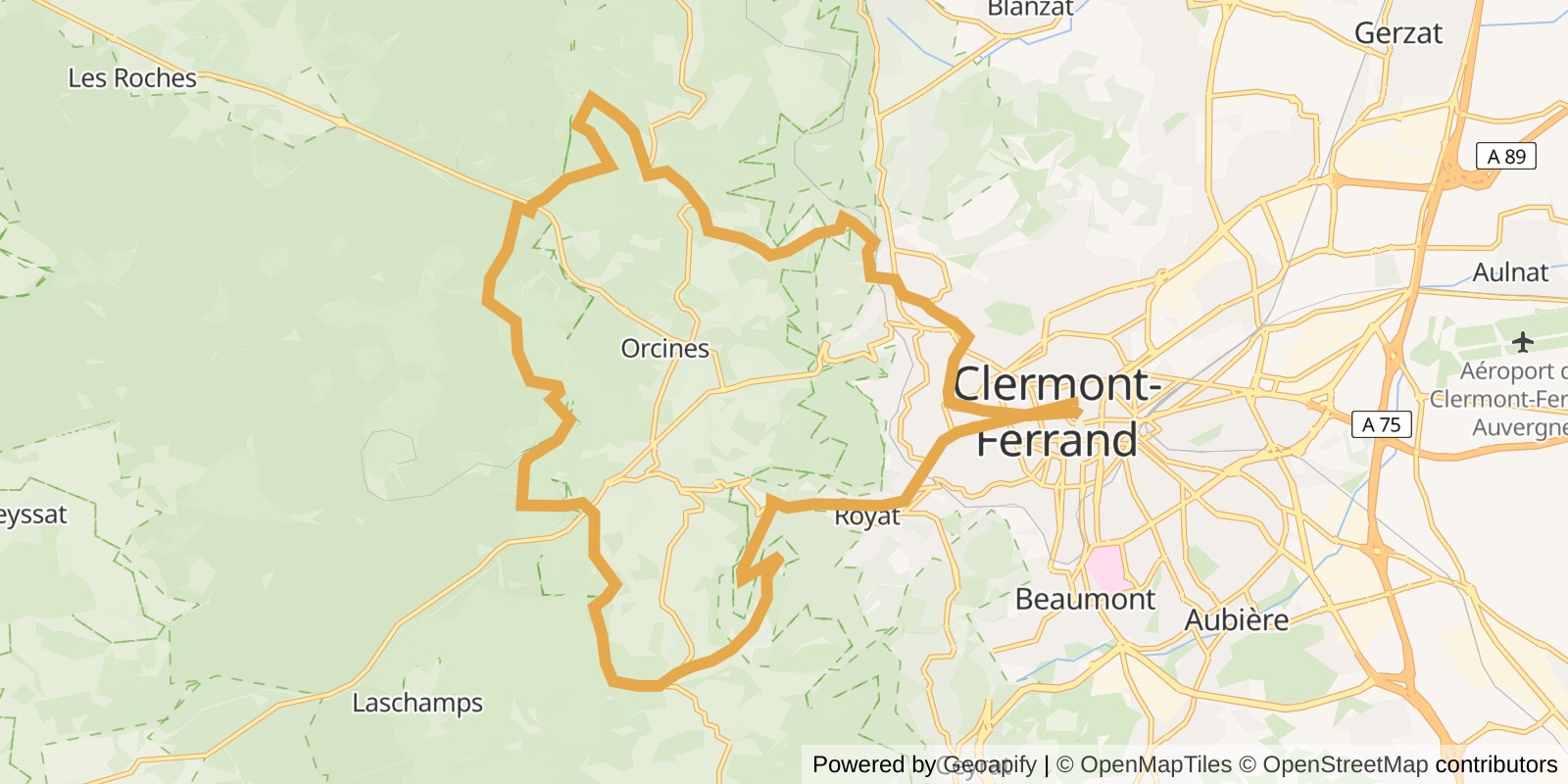 Carte du parcours Grimpées sauvages