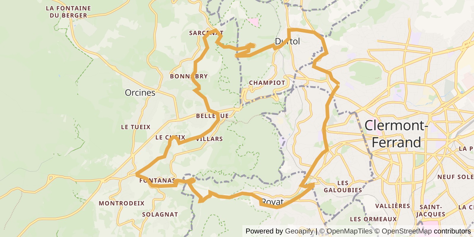 Carte du parcours Exploration locale
