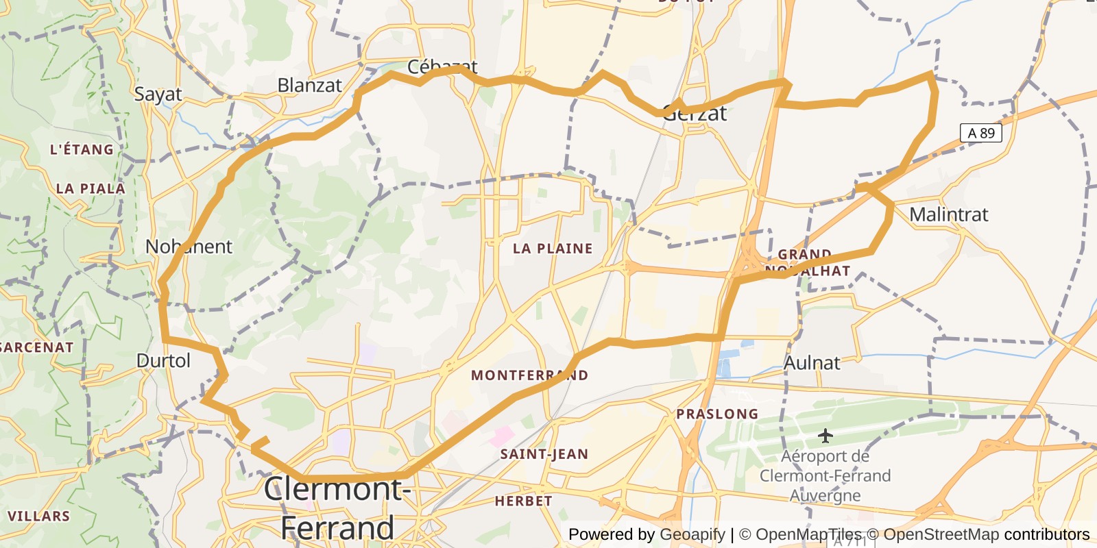 Carte du parcours Aventure gravel